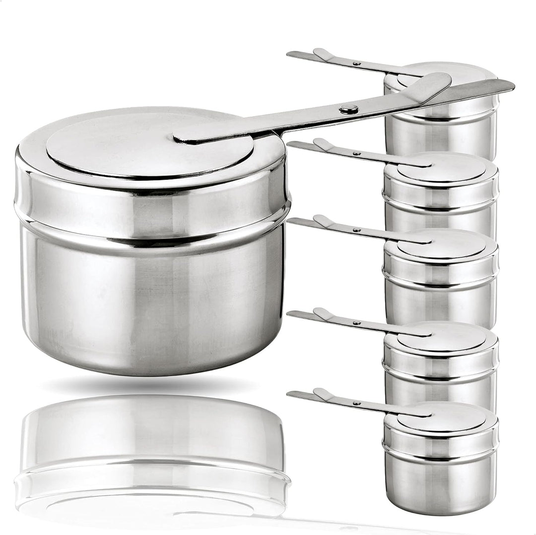 Kerafactum® 6 Stück Brennbehälter Brennpaste Brennpastenbehälter Behälter für Fleisch Käse Fondue Sp