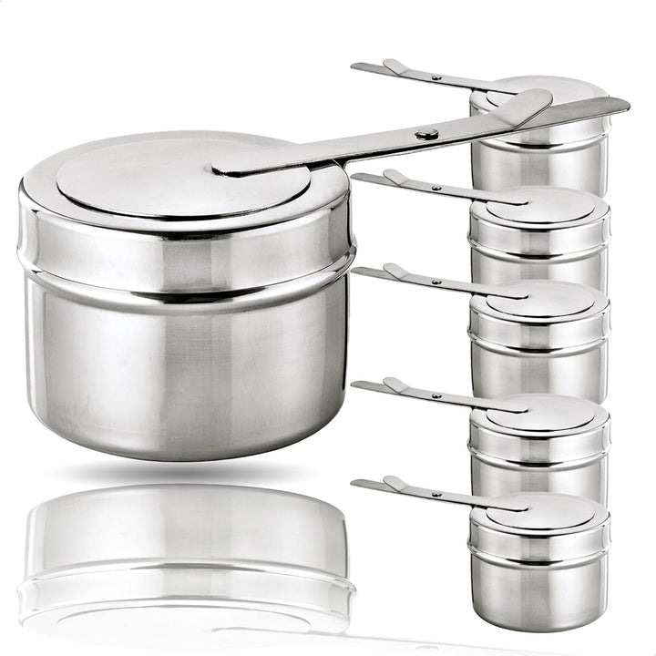 Kerafactum® 6 Stück Brennbehälter Brennpaste Brennpastenbehälter Behälter für Fleisch Käse Fondue Sp