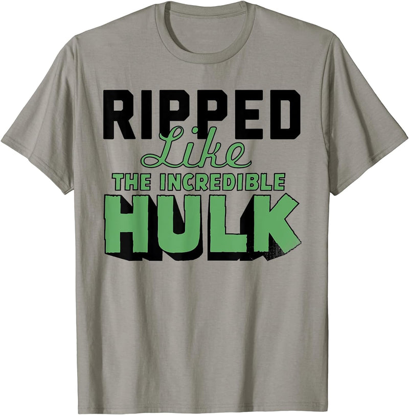 Mens Marvel Ripped Like The Incredible Hulk Graphic T-Shirt 3XL Slate