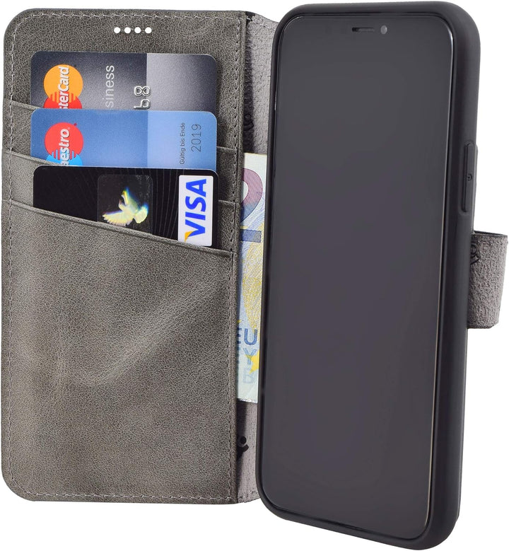 Suncase Book-Style Hülle kompatibel mit iPhone 11 Pro (5.8 Zoll) Leder Tasche (Slim-Fit) Lederhülle