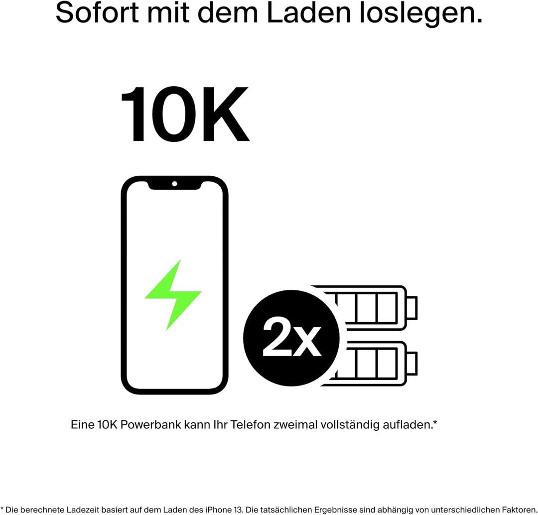 Belkin 10.000 mAh Powerbank, USB-C Power Delivery, tragbares Schnellladegerät mit 18 W- USB-C- und 1