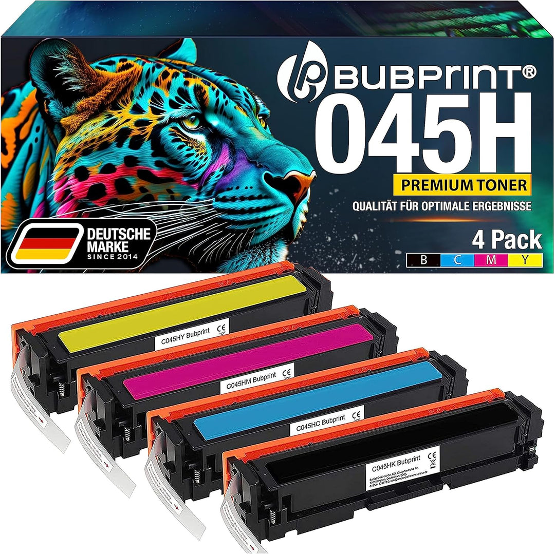 4 Toner kompatibel als Ersatz für Canon 045 045H 045 H i-Sensys LBP611CN LBP612CDW LBP613CDW LBP613C