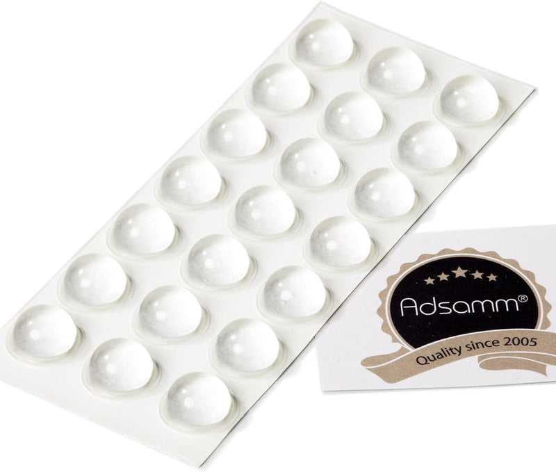 Adsamm® | 21 x selbstklebende Anschlagpuffer | Ø 19 mm | Höhe: 9,5 mm | rund | halbkugelförmig | Tra