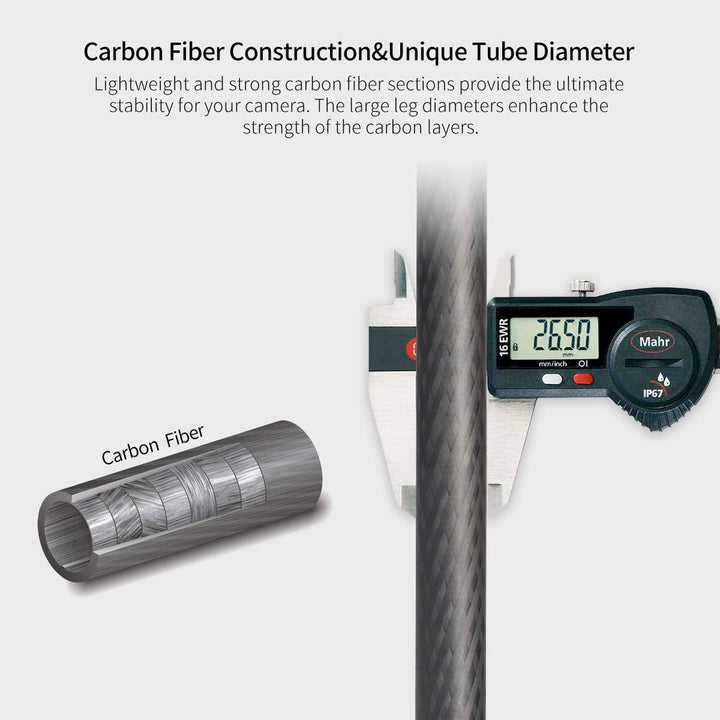 SIRUI ST-125 Wasserdichtes Carbonstativ mit kompakter Dreieckssäule, Professionelles leichtes DSLR-K