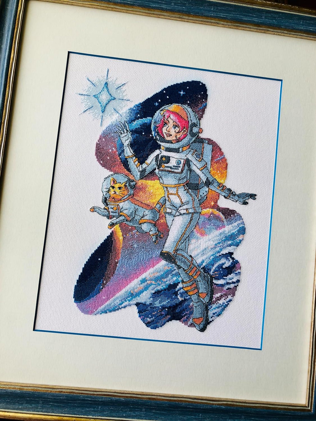 Riolis Kreuzstich Set Direkt zu den Sternen, Zählmuster, 24x30cm