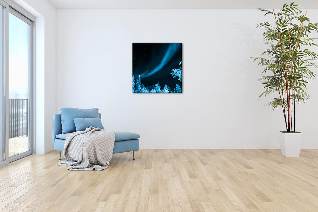 deyoli Atemberaubende Nordlichter Format: 40x40 Effekt: Zeichnung als Leinwandbild, Motiv auf Echtho