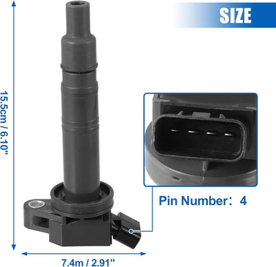 A ABSOPRO 4 Stück Auto Zündspule 90919-02248 673-1308 UF495 für Toyota