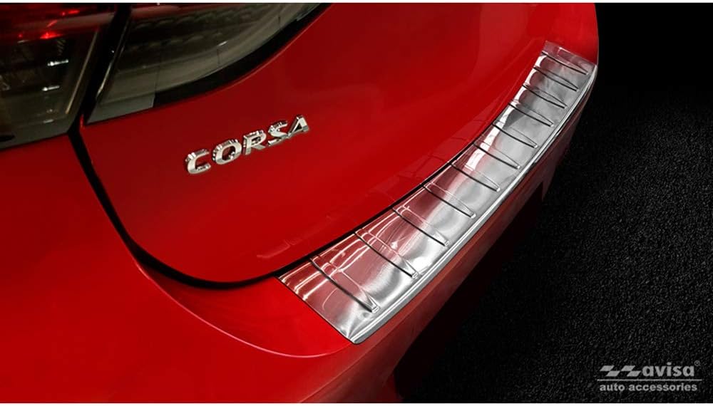 Avisa Edelstahl Heckstossstangenschutz kompatibel mit Opel Corsa F HB 5-türer GS-Line 2019- 'Ribs'