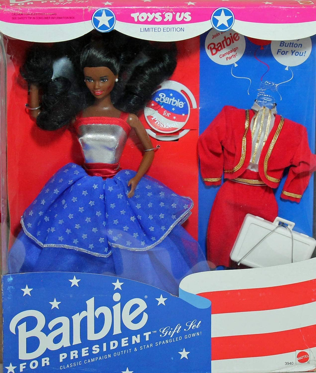 Barbie for President African American Doll Mib