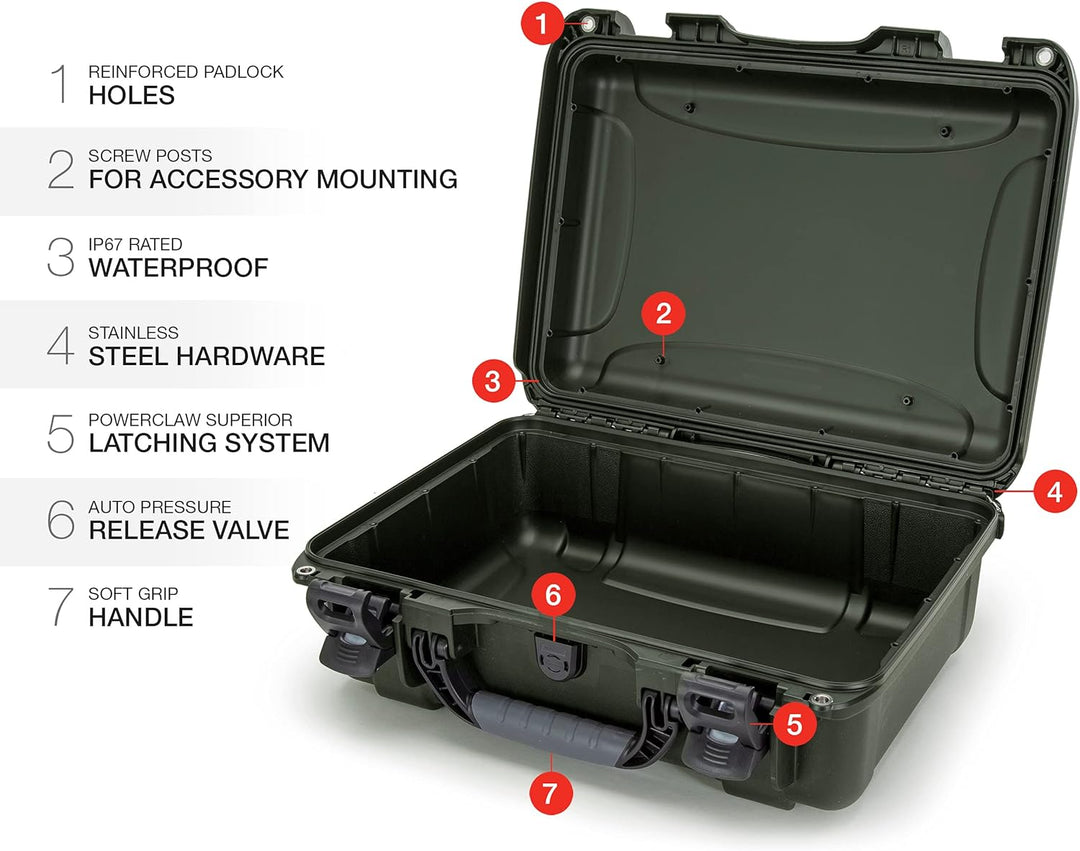 Nanuk 925 Wasserdichter Hartschalenkoffer leer - Olive Leer Olive, Leer Olive
