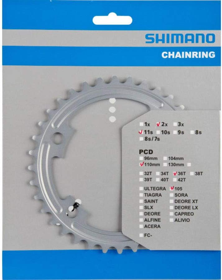 SHIMANO Chainring 50T-MA 105 FC-5800 for 50-34T Silver 50 zähne, 50 zähne