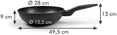 Tescoma Wok SmartCLICK 28 cm, Edelstahl, Schwarz, 50 x 29.2 x 12.7 cm