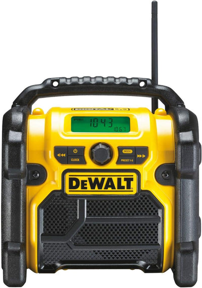 DeWalt Akku- und Netz-Radio/Baustellen-Radio (für 10,8-18 V, 3.5 mm Aux Eingang, 1.8 m Kabel) & Ersa