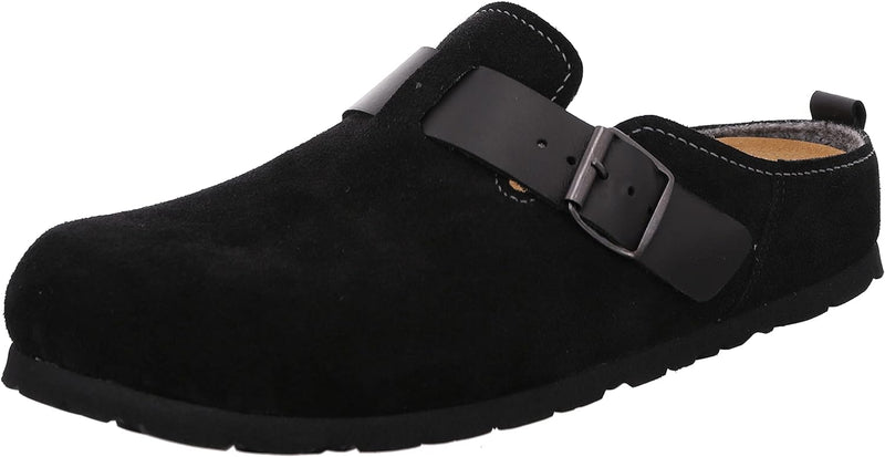 Rohde Herren Hausschuhe Pantoffeln Leder Napoli-H 6908 40 EU Weit Schwarz, 40 EU Weit Schwarz