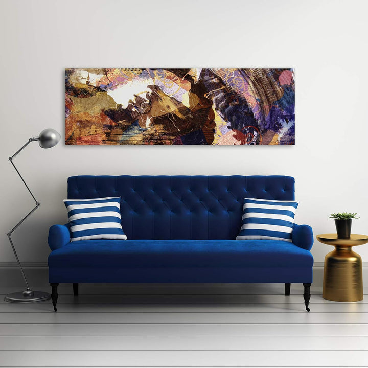 Wanddeko Kunst werk Kunst modern Bilder Abstraktion Braun 140x45 cm Deco panel 140x45 cm E, Deco pan