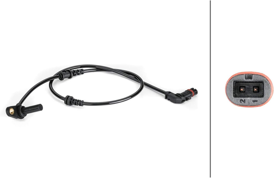 HELLA 6PU 012 806-451 Sensor, Raddrehzahl - 2-polig - Hinterachse beidseitig - Gesamtlänge: 675mm