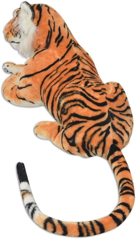 Festnight_ XXL Plüschtiger Tiger-Form Plüschtier 146x40cm Stofftiger Stofftier Plüsch Kuscheltier Sp