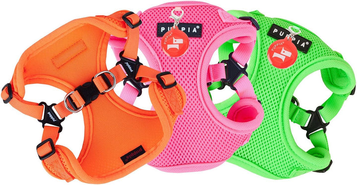 Puppia 4-Punkt Neon-Hundegeschirr für kleine und mittelgrosse Hunde - leicht und super weich in viel