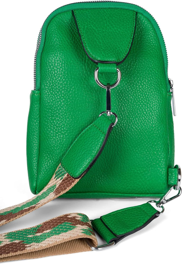 styleBREAKER Damen One Shoulder Rucksack, gemusterter Schultergurt, Einfarbige Crossbody Bag, Cityru