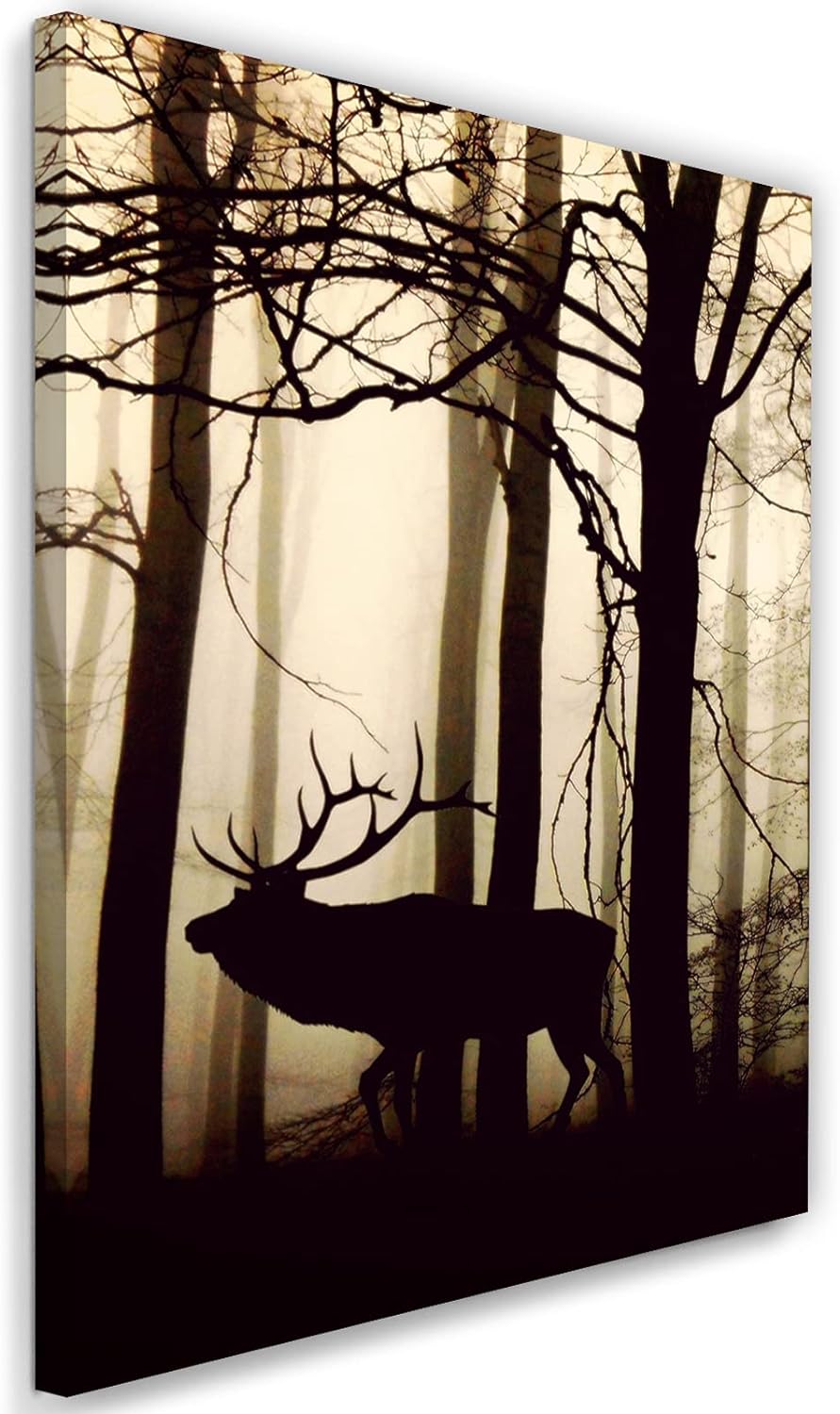 Feeby Vlies Leinwandbild Bäume Natur Wald Pflanzen 60x90 cm Druckbild Wandbild Wanddekoration Deko W