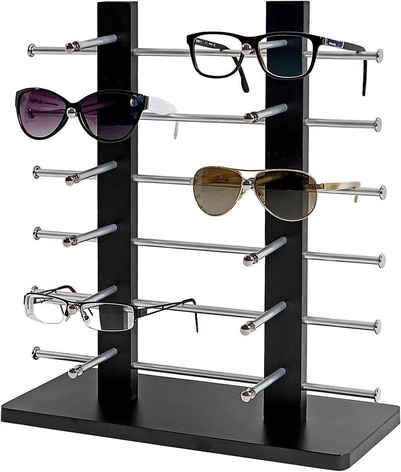 Brillenständer Vendee-AM, Brillenhalter Brillendisplay für 12 Brillen, 42x39cm - schwarz