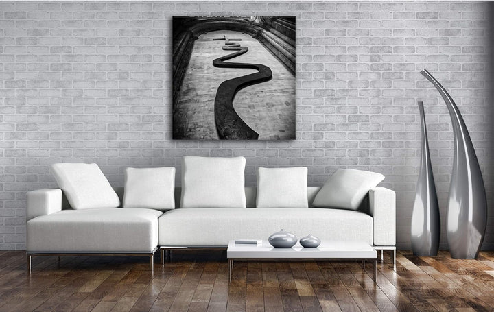 deyoli exotisches Wandkreuz Format: 70x70 Effekt: Schwarz&Weiss als Leinwandbild, Motiv auf Echtholz