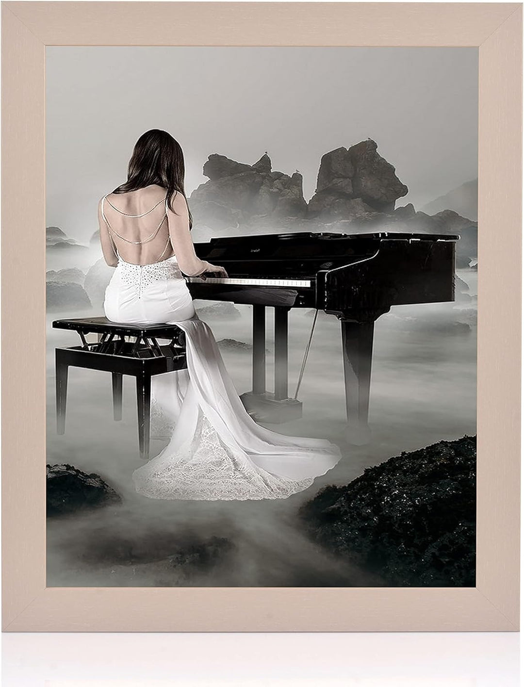 rahmengalerie24 Bilderrahmen 37,5x98 cm New Rio Rahmen grau Holz Acrylglas ohne Passepartout Portrai