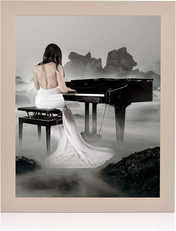 rahmengalerie24 Bilderrahmen 37,5x98 cm New Rio Rahmen grau Holz Acrylglas ohne Passepartout Portrai