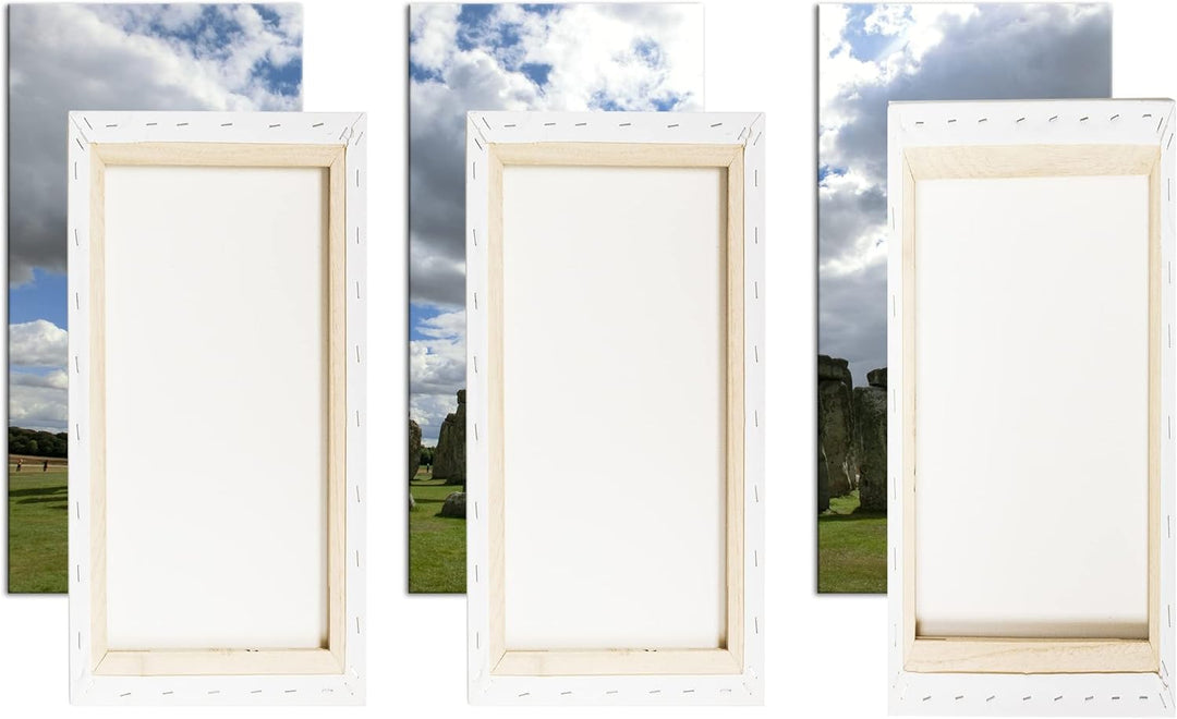 deyoli gigantische Stonehenge Felsformation in England Format: 3-teilig 120x80 als Leinwandbild, Mot