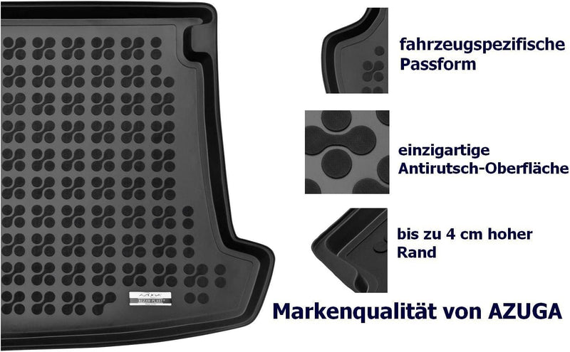 AZUGA Gummi Kofferraumwanne Premium Antirutsch passend für Ford Galaxy ab 5/2006-8/2015 (7-Sitzer be