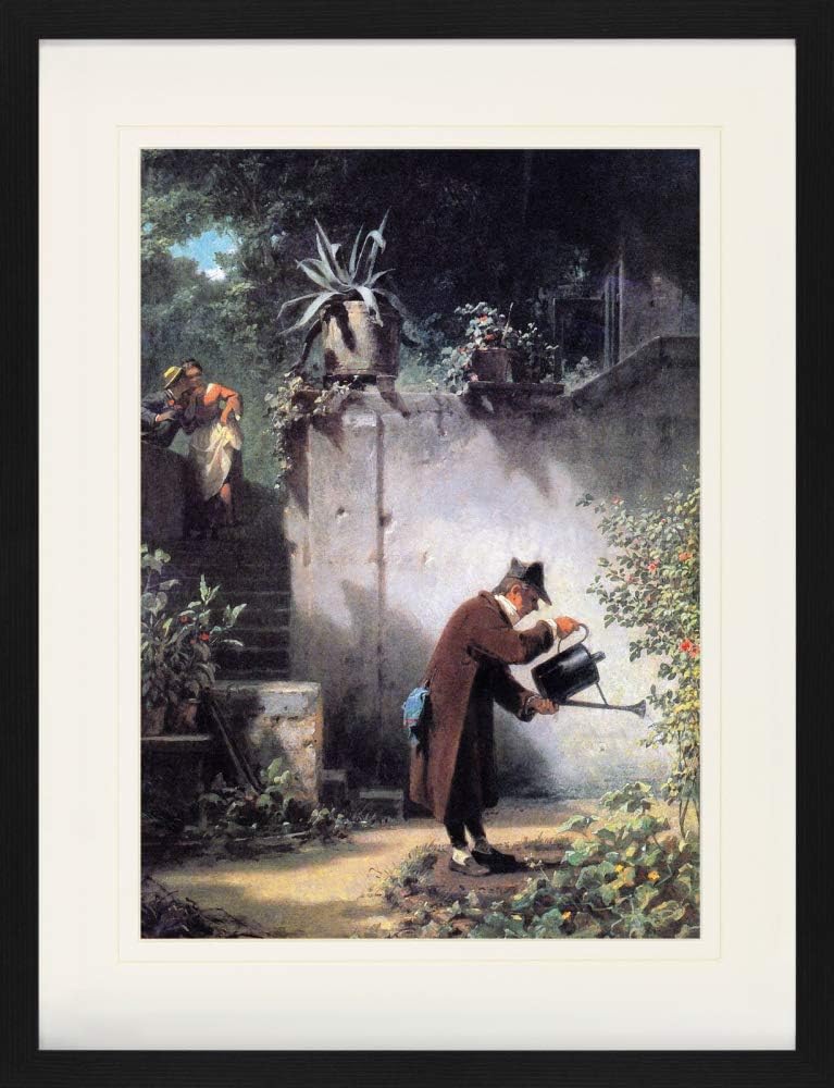 1art1 Carl Spitzweg Poster Der Blumenfreund, 1855 Gerahmtes Bild Mit Edlem Passepartout | Wand-Bilde