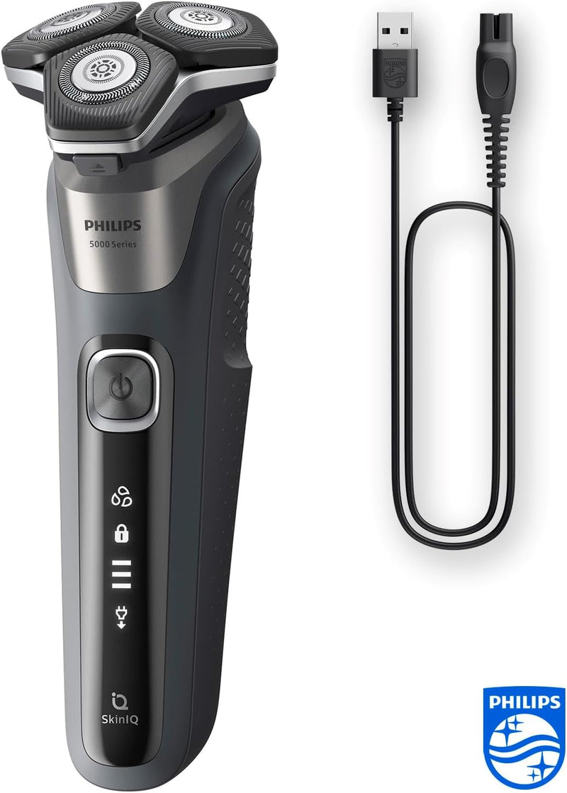 Philips Shaver Series 5000 – Elektrischer Nass- & Trockenrasierer in Carbongrau mit 1 integrierten a