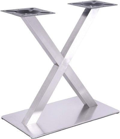 SHZICMY Tischbeine Metall Tischgestell Tischkufen X-Form Tischfuss Silber Edelstahl Untergestell Höh