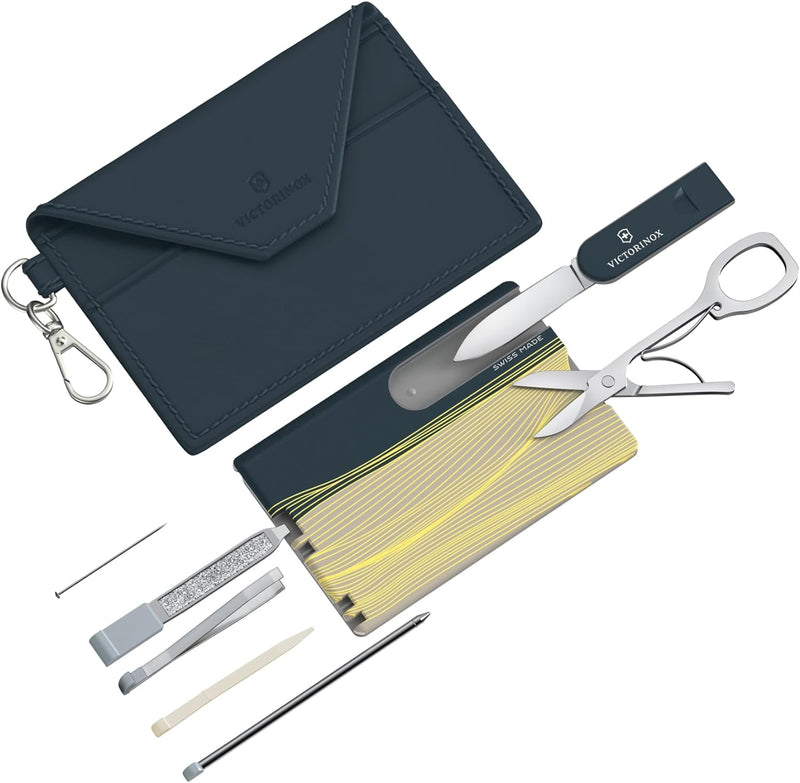 VICTORINOX Swiss Card Classic, 10 Funktionen, Swiss Made, Multitool für Frauen, inkl. Kartenetui mit