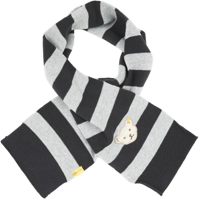 Steiff Jungen gestreift Schal, Obsidian, OneSize