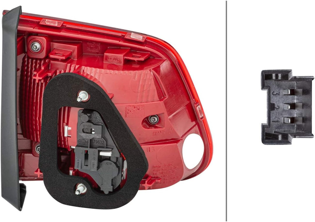 HELLA 2SA 010 739-101 Heckleuchte - Glühlampe - rot - innerer Teil/oberer Teil - rechts - für u.a. V