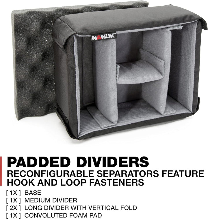 Nanuk 905 Wasserdichter Hartschalenkoffer Mit Gepolsterten Trennwänden - Schwarz Gepolsterte Trennwa