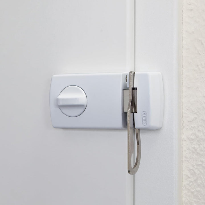 ABUS Tür-Zusatzschloss 2130, weiss, 56035, Tastenfeld mit Sperrbügel Weiss, mit Sperrbügel Weiss