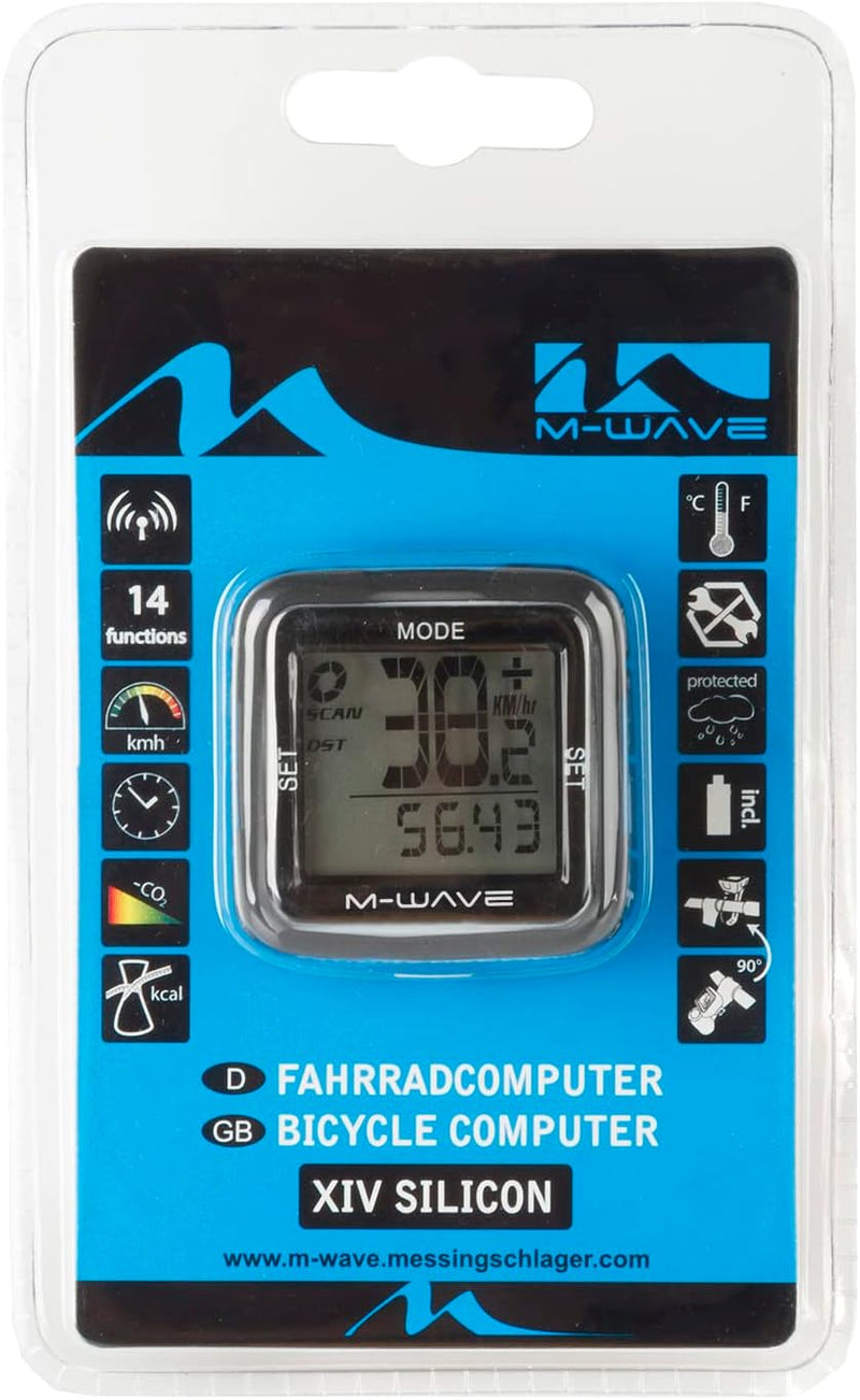 M-Wave Fahrradcomputer Schwarz, Schwarz