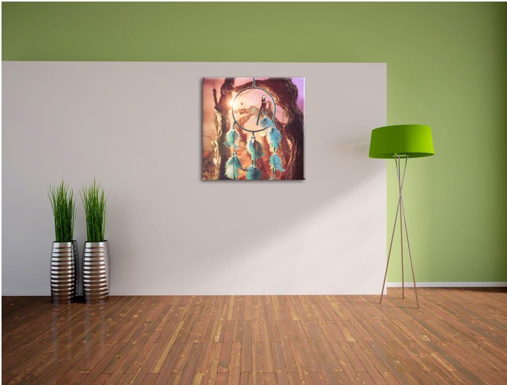 Pixxprint Dreamcatcher, Format: 70x70 auf Leinwand, XXL riesige Bilder fertig gerahmt mit Keilrahmen