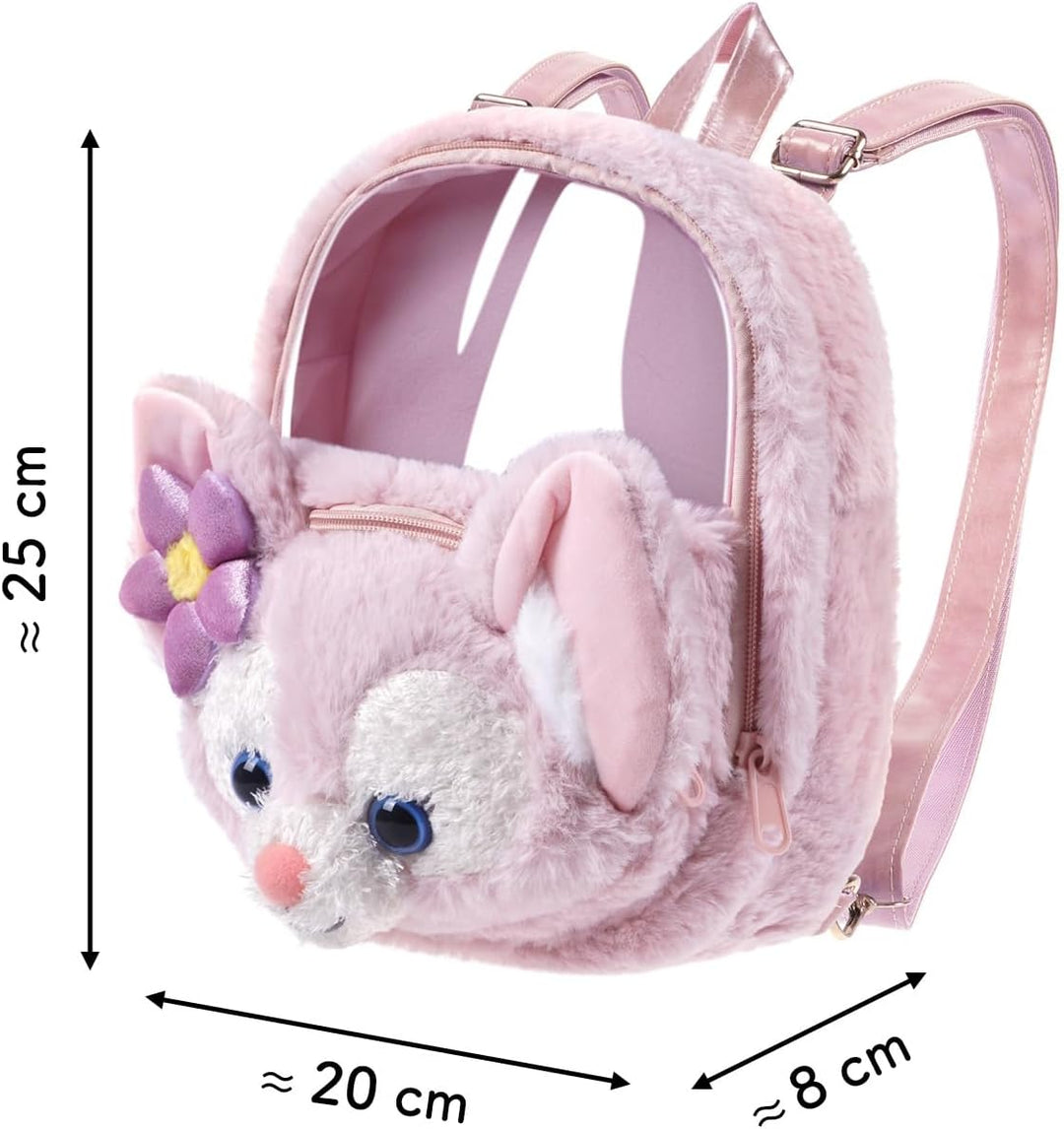 CoolChange Plüsch Ita bag Mini Rucksack mit transparentem Sichtfenster im LinaBell Design | 20x25cm