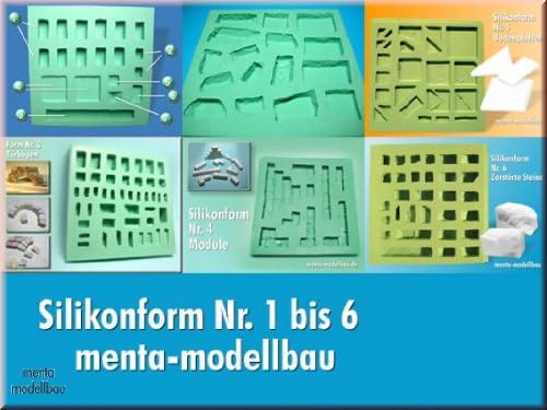 6 Silikonformen im Set, Bausteine selber giessen Nr. 1 bis 6