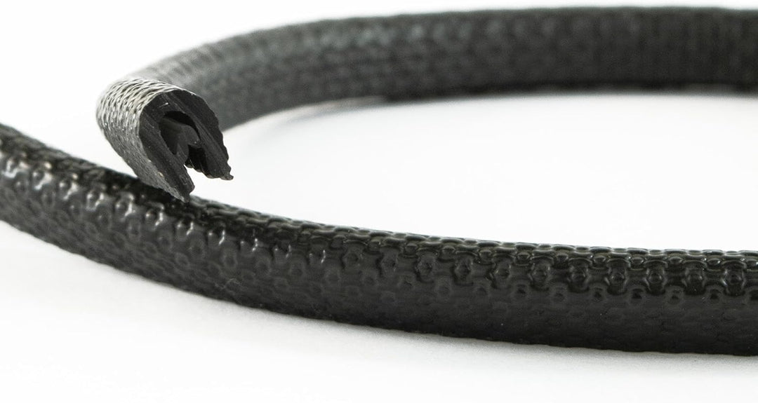 EUTRAS [10m] Kantenschutz 0,5-1,5 mm schwarz – hält ohne Kleber – perfekt für Bleche und Autotüren –