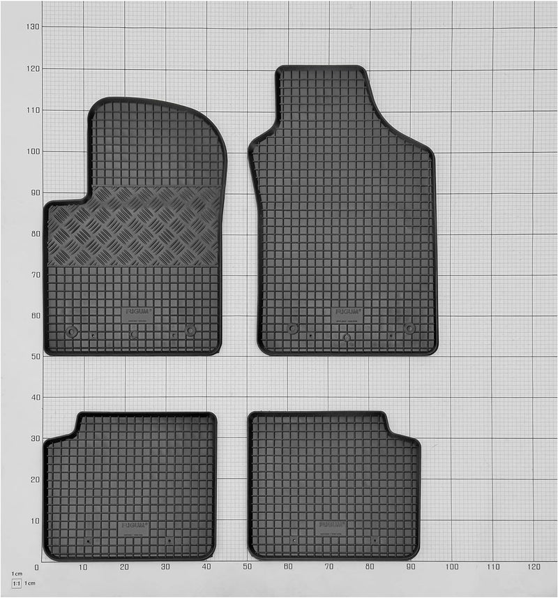 Stylisches Gummi- und Kofferraumwanne Set geeignet für FIAT 500 2015-2021 - Schützen und Aufwerten i