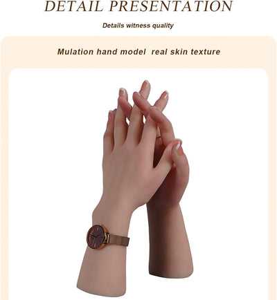 EQAIWUJIE Silikon Hand Lifesize Female Mannequin Hand Display Jewerly Display Art Sketch mit Nagel (