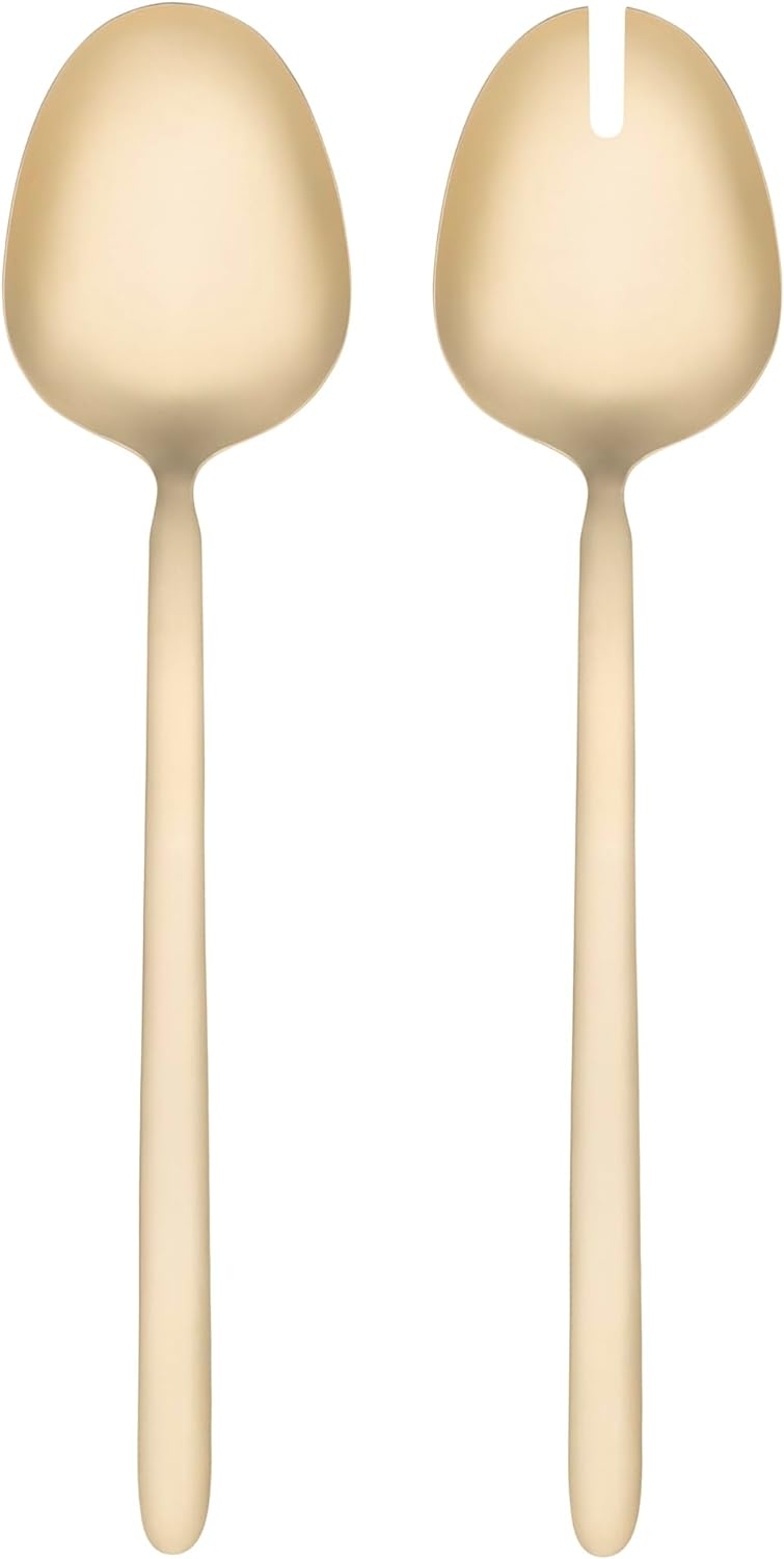 Blomus Salatbesteck -Stella- Salatgabel &Servierlöffel Edelstahl pulverbeschichtet (Champagne), Cham