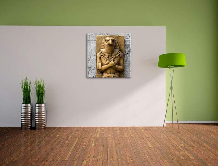 Pixxprint Horus der ägyptische Gott als Leinwandbild/Grösse: 70x70 cm/Wandbild/Kunstdruck/fertig bes