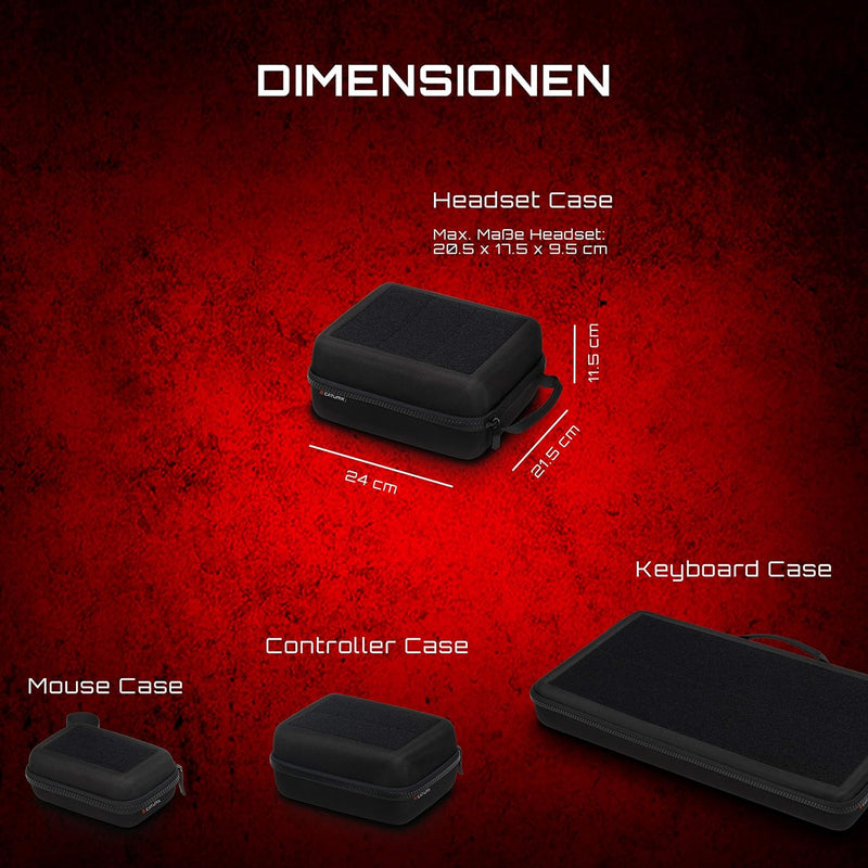 CATURIX Headset Case - Formstabile Transportlösung für Dein Headset, schwarz, Headset Case