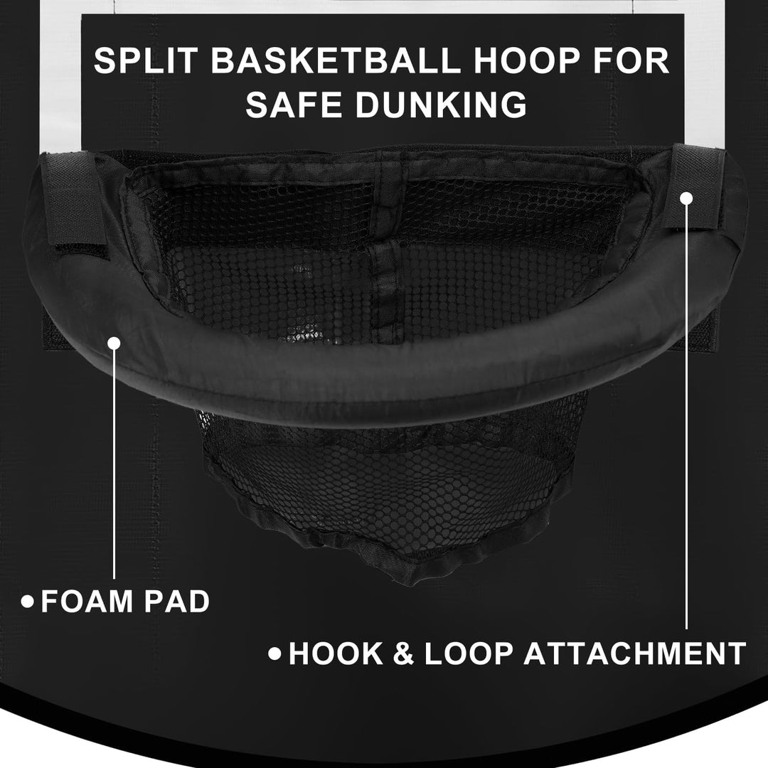 TOYMIS Trampolin Basketballkorb, Abreissrand zum Eintauchen TrampolinBasketballaufsatz mit Mini Bask
