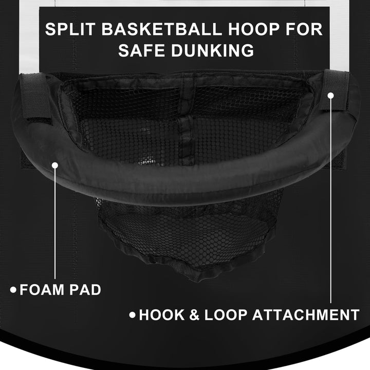 TOYMIS Trampolin Basketballkorb, Abreissrand zum Eintauchen TrampolinBasketballaufsatz mit Mini Bask
